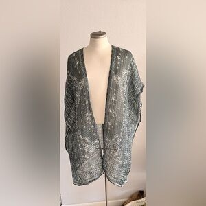 Lucky Brand Bohemian Green Open-Front Cardigan 2X